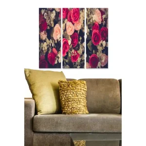 Canvastavla Floral 3-pack Flerfärgad 20x50 cm - Inredning Fynd
