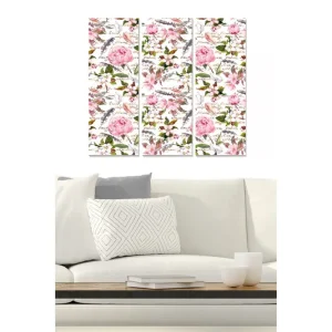 Tavla Floral 3-pack Flerfärgad 20x50 cm - Inredning Erbjudande