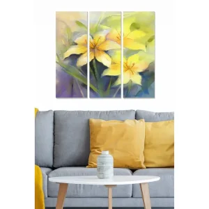 Tavla Floral 3-pack Flerfärgad 20x50 cm - Inredning Handla nu