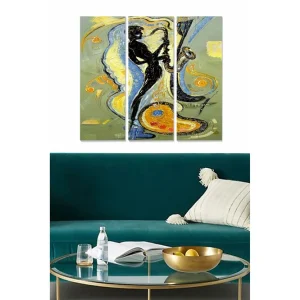 Canvastavla Abstract 3-pack Flerfärgad 20x50 cm - Inredning Fri frakt
