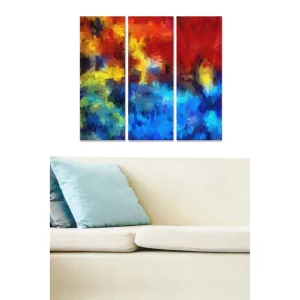 Endast denna vecka Canvastavla Colorful 3-pack Flerfärgad 20x50 cm - Inredning