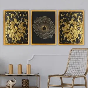 Snabb frakt Dekorativ inramad målning 3-Delar 35x45 cm Flerfärgad - Inredning