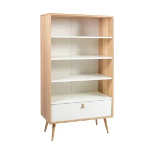 Trygg betalning Hylla Helena Vit 80x40xh140 cm Mdf Naturlig/Vit - Förvaring