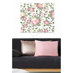 Canvastavla Floral 3-pack Flerfärgad 20x50 cm - Inredning Billig