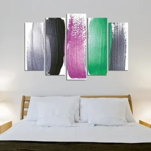 Dekorativ Canvastavla 5-Delar 70x20 cm Flerfärgad - Inredning Nedsatt pris