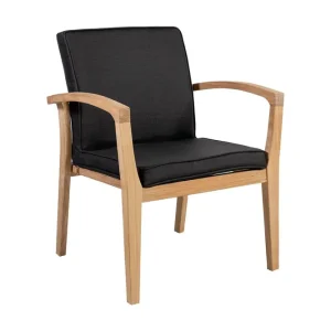 Utestol ROYAL 64x65xH90 mjuk vadderad svart textilin - Utemöbler Extra rabatt
