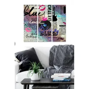 Canvastavla Music 3-pack Flerfärgad 20x50 cm - Inredning Erbjudande