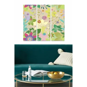 Canvastavla Floral 3-pack Flerfärgad 20x50 cm - Inredning Endast idag