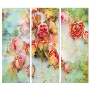 Canvastavla Floral 3-pack Flerfärgad 20x50 cm - Inredning Billig