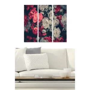 Canvastavla Floral 3-pack Flerfärgad 20x50 cm - Inredning Kampanj