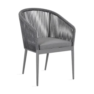 Utestol ECCO 57x65xH81cm grå aluminiumram - Utemöbler Snabb leverans