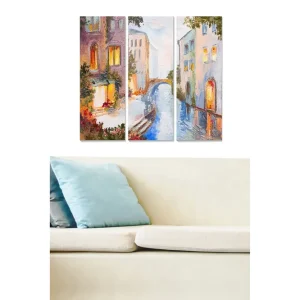 Canvastavla City 3-pack Flerfärgad 20x50 cm - Inredning Billigare