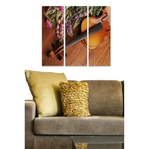 Rabatt Tavla Music 3-pack Flerfärgad 20x50 cm - Inredning