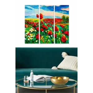 Canvastavla Floral 3-pack Flerfärgad 20x50 cm - Inredning Reapris
