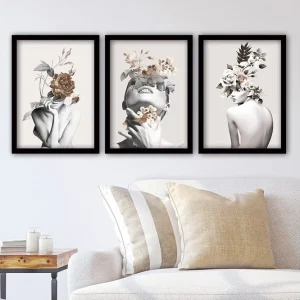 Säker betalning Decorative Framed Painting (3 Pieces) 35x45 - Inredning