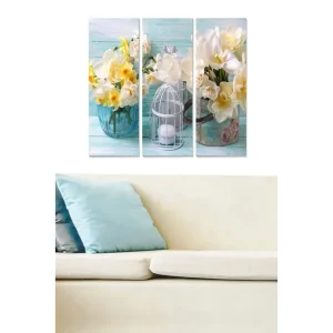 Canvastavla Floral 3-pack Flerfärgad 20x50 cm - Inredning Köp online