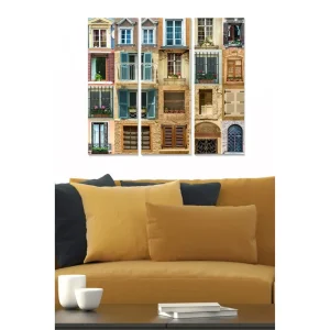 Tavla Building 3-pack Flerfärgad 20x50 cm - Inredning Extra rabatt