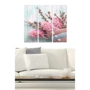 Outlet Canvastavla Floral 3-pack Flerfärgad 20x50 cm - Inredning