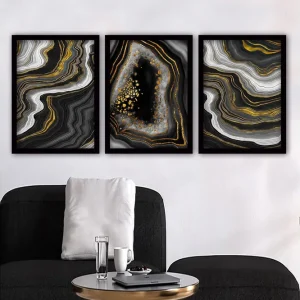 Populär Dekorativ inramad målning 3-Delar 35x45 cm Flerfärgad - Inredning