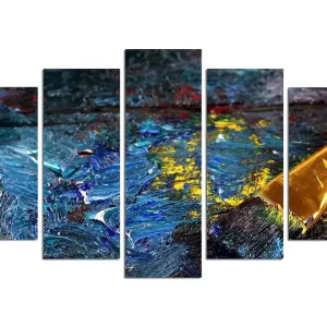 Dekorativ MDF-målning 5-Delar 20x60 cm Flerfärgad - Inredning Begränsat antal