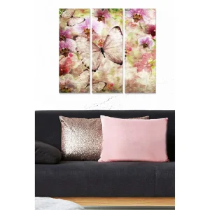 Snabb leverans Canvastavla Floral 3-pack Flerfärgad 20x50 cm - Inredning