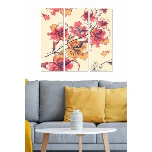 Canvastavla Floral 3-pack Flerfärgad 20x50 cm - Inredning Fynd