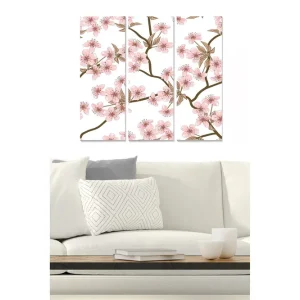 Billigare Canvastavla Floral 3-pack Flerfärgad 20x50 cm - Inredning