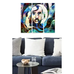 Canvastavla Abstract 3-pack Flerfärgad 20x50 cm - Inredning Snabb frakt