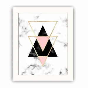 Kampanj Tavla Geometric med Ram Flerfärgad 23,5x28,5 cm - Inredning