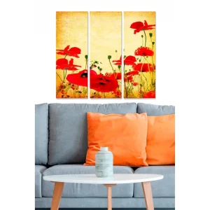 Begränsat antal Canvastavla Floral 3-pack Flerfärgad 20x50 cm - Inredning
