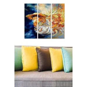Sänkt pris Canvastavla Abstract 3-pack Flerfärgad 20x50 cm - Inredning