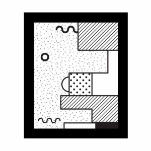 Reapris Tavla Geometric med Ram Flerfärgad 23,5x28,5 cm - Inredning