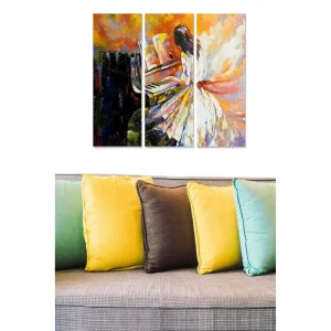 Canvastavla Abstract 3-pack Flerfärgad 20x50 cm - Inredning Begränsat erbjudande