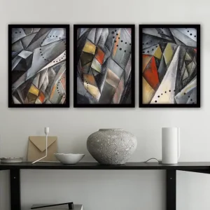 Köp online Dekorativ inramad målning 3-Delar 35x45 cm Flerfärgad - Inredning