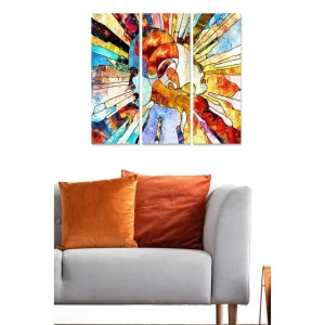 Köp online Canvastavla Abstract 3-pack Flerfärgad 20x50 cm - Inredning