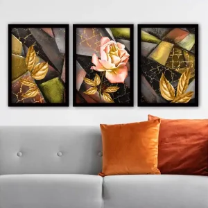 Dekorativ inramad målning 3-Delar 35x45 cm Flerfärgad - Inredning Beställ nu