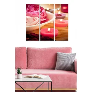Canvastavla Floral 3-pack Flerfärgad 20x50 cm - Inredning risnedsättning