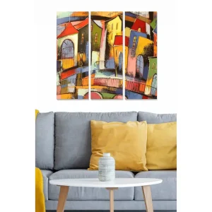 Canvastavla Abstract 3-pack Flerfärgad 20x50 cm - Inredning Erbjudande