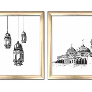 Reapris Tavla Building med Ram 2-pack Flerfärgad 23,5x28,5 cm - Inredning