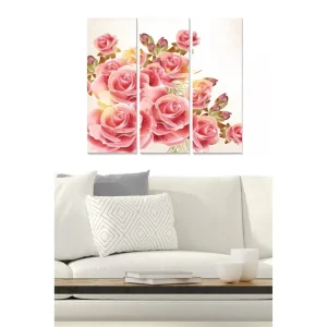 Tavla Floral 3-pack Flerfärgad 20x50 cm - Inredning Begränsad tid