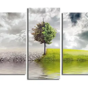 Lägg i varukorgen Canvastavla 3-pack Flerfärgad 20x39 cm - Inredning
