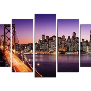 Canvastavla VP Italy 5-pack Flerfärgad 20x60 cm - Inredning Extra rabatt