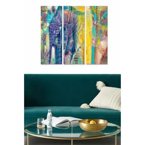 Canvastavla Abstract 3-pack Flerfärgad 20x50 cm - Inredning Lågt pris