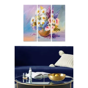 Tavla Floral 3-pack Flerfärgad 20x50 cm - Inredning Snabb leverans
