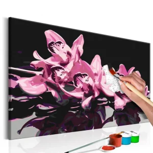 Billigare Gör-det-själv Målningar Pink Orchid Black 60x40 cm - Inredning & dekor