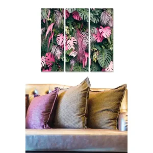 Canvastavla Floral 3-pack Flerfärgad 20x50 cm - Inredning I lager