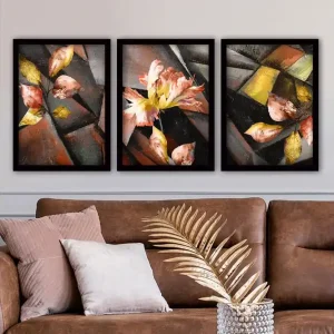 Premium Dekorativ inramad målning 3-Delar 35x45 cm Flerfärgad - Inredning