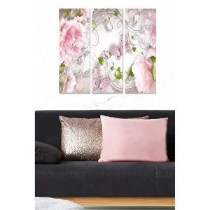 Canvastavla Floral 3-pack Flerfärgad 20x50 cm - Inredning Expressleverans