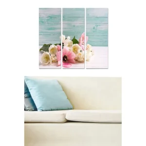 Canvastavla Floral 3-pack Flerfärgad 20x50 cm - Inredning Fri frakt