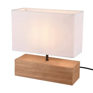 WOODY Bordslampa 12X30cm E27 trä/ vit - Belysning Billig